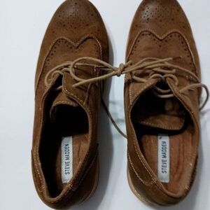 STEVE MADDEN, Men P-Lyte Suede Tan Wingtip Comfort Shoes, Size 8.5